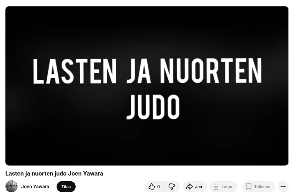 Katso video lasten ja nuorten judo Joen Yawara